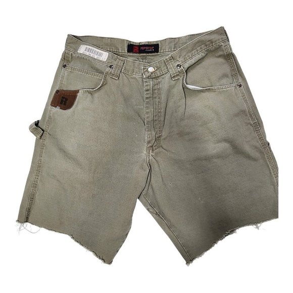 Wrangler Other - Wrangler Riggs Work Wear Shorts Mens 34 Green Cut Offs Carpenter Cotton Denim